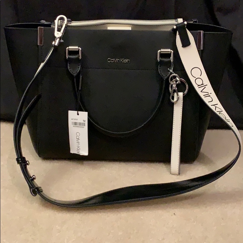 Calvin Klein black leather bag.